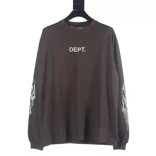 GD 21FW camiseta de manga larga con estampado de letras de llamas