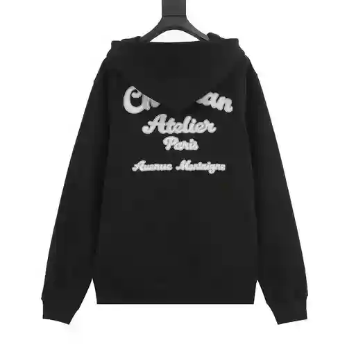 Sudadera con capucha CD 23Fw con letras de la firma bordadas en la parte delantera y trasera