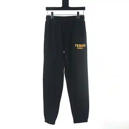 Fendi FD 23FW pantalones con bordado de letras doradas