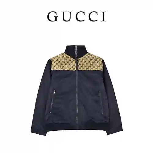 G*cci Gucci nueva chaqueta de algodón con bloques de color
