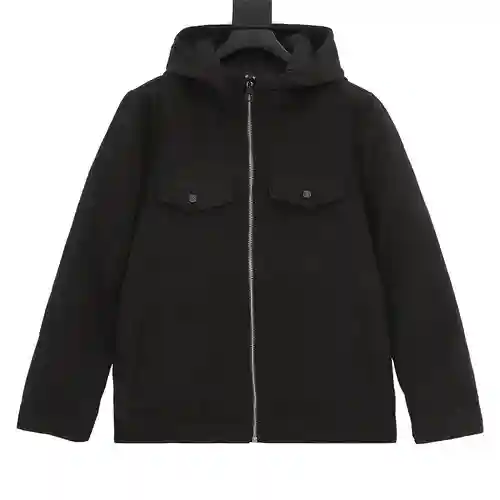 Chaqueta vaquera con capucha y estampado oscuro de 1V