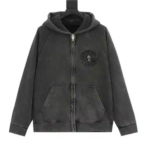 CH Crow Heart 23FW Chaqueta de terciopelo lavado pesado con cremallera