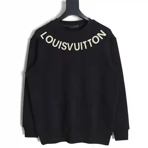 Sudadera de cuello redondo LV Louis Vuitton 23FW con estampado de letras en el escote