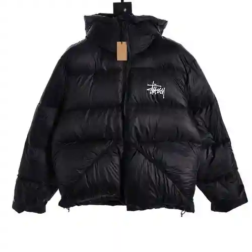 Stu*ssy 23 chaquetas de plumas con capucha de color liso
