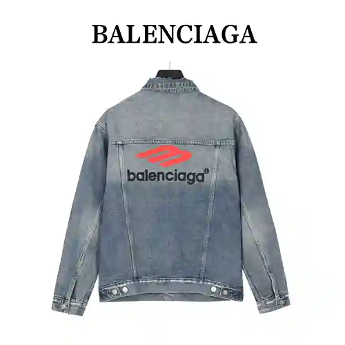 BLCG/Balenciaga 23Fw chaqueta vaquera grande 3B SPORTS ICON bordada