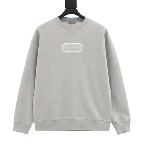 Sudadera con cuello redondo y logo bordado con etiqueta plateada CD/Dior 22Fw