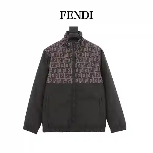 Fen*di/Fendi 23Fw chaqueta presbicia de algodón con patchwork doble F
