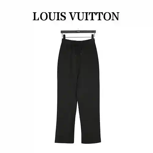 LV/Louis Vuitton 23Fw pantalones de jacquard de flores antiguas con estampado oscuro y marco complet