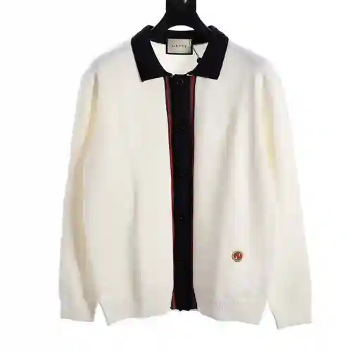Chaqueta tipo cárdigan POLO con cinta con doble G y etiqueta pequeña