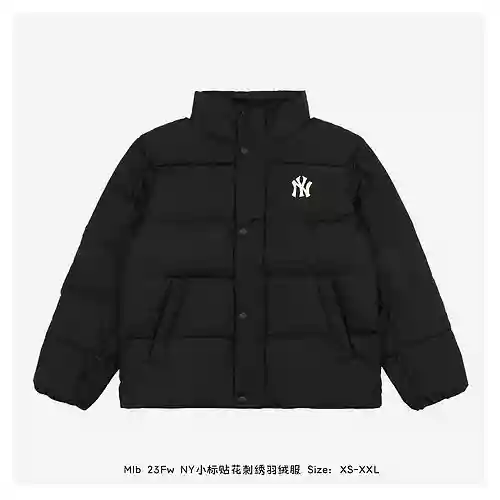 Mlb 23Fw NY chaqueta de plumas bordada con aplicación de etiqueta pequeña