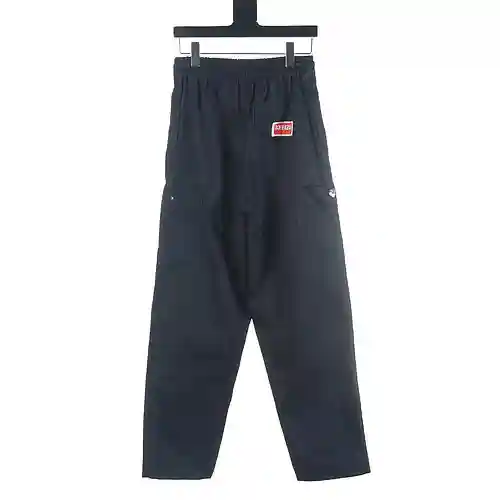 KEN*ZO Kenzo KZ 23FW pantalón tipo peto con logo y letras cuadradas azul marino
