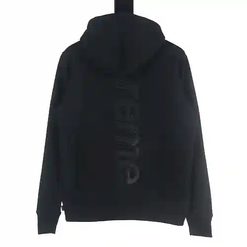 Sudadera Supreme con capucha y letras de raso verticales
