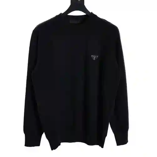 Jersey de cuello redondo PRA*DA con logo triangular en el pecho