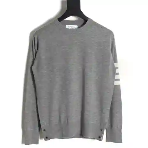 TB 23FW suéter de cuello redondo de lana fina (gris claro)