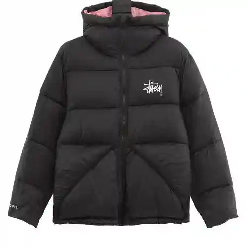 Stu*ssy 23 chaquetas de plumas con capucha de color liso