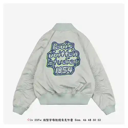 ◇Chaqueta bordada con letras lineales 1v 23Fw