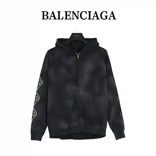 BLCG/Balenciaga 23Fw chaqueta con capucha y cremallera de hierro invertido