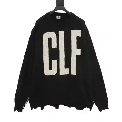 SAINT*MICHAEL 22FW CLF suéter de cuello redondo con letras jacquard bordado a mano