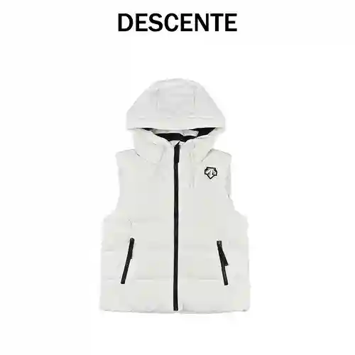 Desc*ente chaleco clásico de plumas con capucha