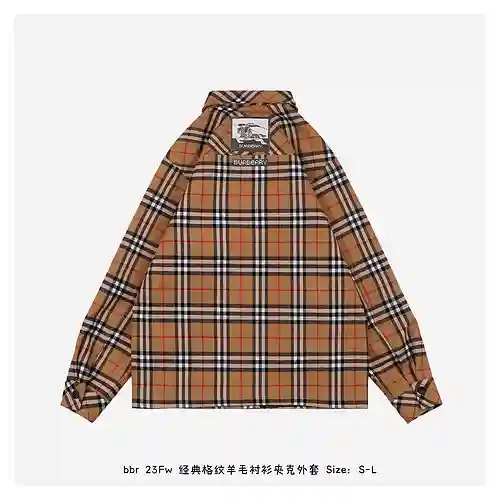 bbr 23Fw chaqueta camisera clásica de lana a cuadros