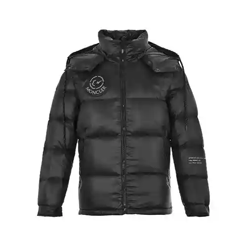 MC/Mengkou Hiroshi Fujiwara chaqueta de plumón color tierra con marca compartida