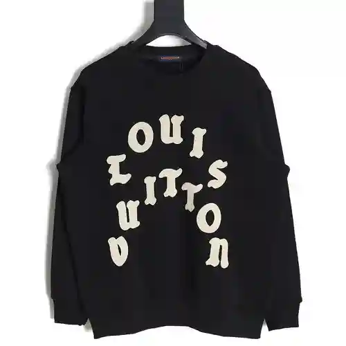 Sudadera con cuello redondo y letras curvas LV Louis Vuitton 23FW