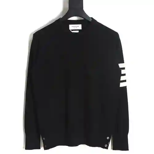 TB 23FW suéter de cuello redondo de lana fina (negro)