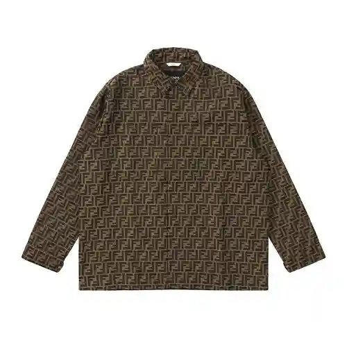Fen/fen 2023ss otoño e invierno nuevo estilo goteo f chaqueta de camisa jacquard