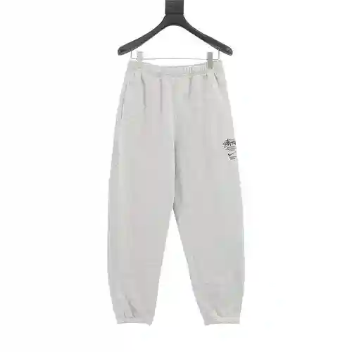 Ni*ke x Stu*ssy Nike Stu*ssy joint 23SS pantalones deportivos de polar con logo bordado en color lis