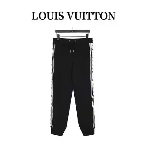 Pantalones color block con cintas a rayas y presbicia lateral LV/Louis Vuitton 23Fw