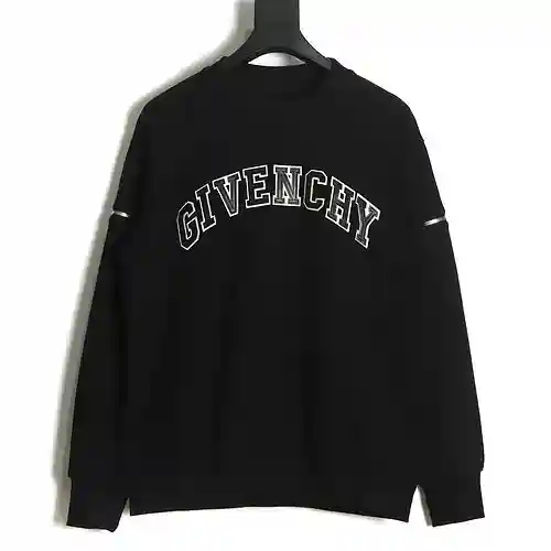 Sudadera de cuero con cuello redondo y cremallera en el brazo GVC Givenchy 22FW