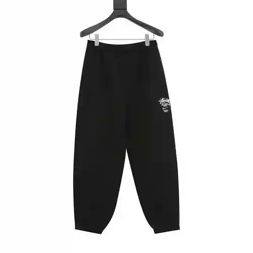 Ni*ke x Stu*ssy Nike Stu*ssy joint 23SS pantalones deportivos de polar con logo bordado en color lis