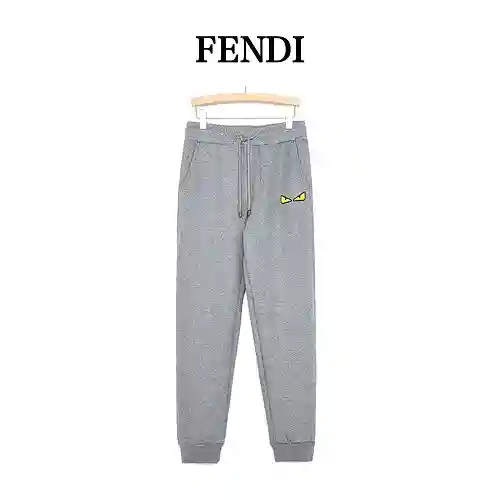 Fen*di/Fendi 22Fw pantalón de felpa con pequeño monstruo bordado cepillo de dientes