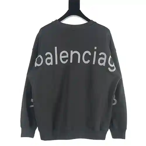 Balenciaga BLCG 23Fw sudadera de cuello redondo con sitio web bordado y sin costuras de una pieza