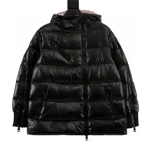 Chaqueta de plumón con cremallera diagonal y capucha serie liriope enmascarada MC