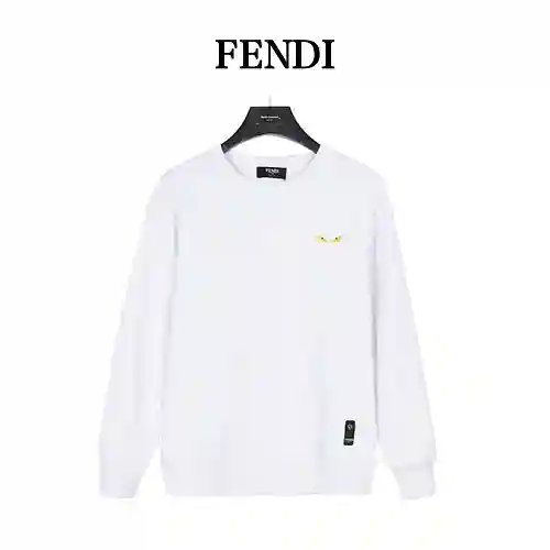 Fen*di/Fendi 23Fw sudadera con cuello redondo y ojos de monstruo bordados