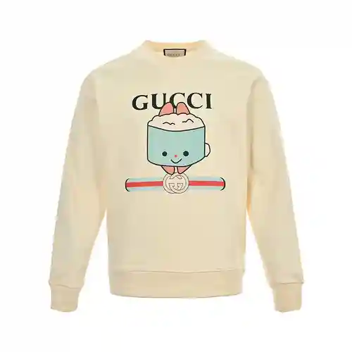Sudadera con cuello redondo y estampado de letras de dibujos animados Gu*cci/Gucci 23Fw