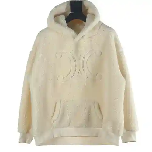 Chaqueta tipo sudadera con capucha Celine CE de lana de cordero