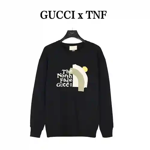 Sudadera con cuello redondo y estampado de letras con logo conjunto de G*cci x TNF North Face