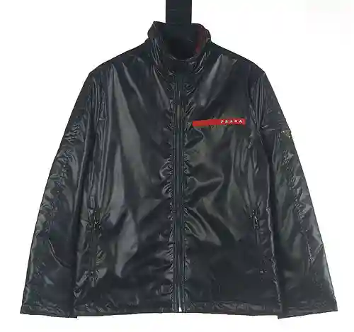 Pra*da/Prada PRD 23Fw chaqueta de algodón con ribete rojo