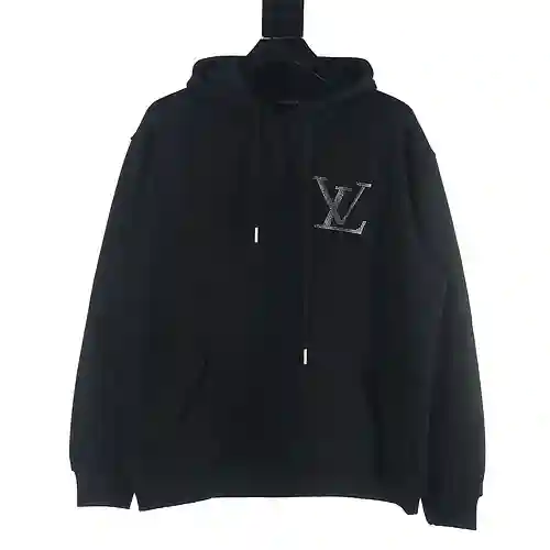 Sudadera con capucha y letras de diamantes LV 23FW