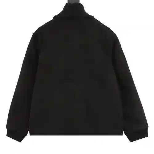 Chaqueta con paneles de cuero bordado 1V