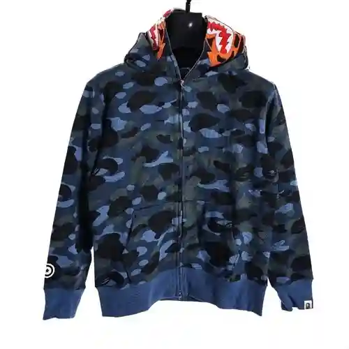 Sudadera con capucha y cremallera con bordado de tigre BA*PE