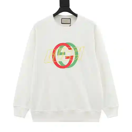 G Home 23FW Sudadera grande con cuello redondo y estampado de doble G