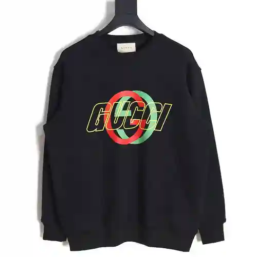 Gu*cci Gucci 23FW sudadera con cuello redondo y estampado de doble G grande