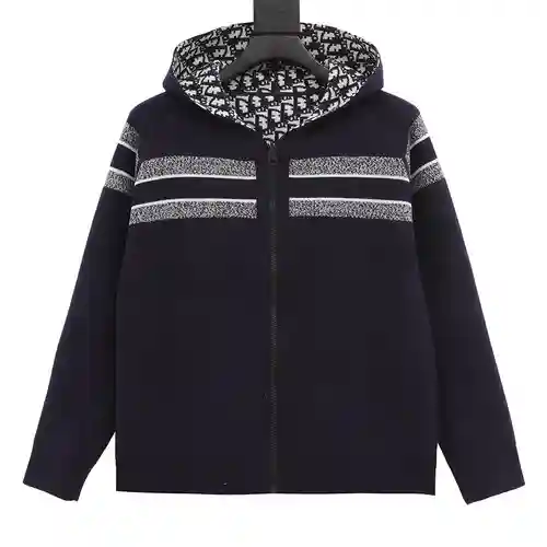 CD 23Fw Chaqueta reversible de punto de cachemir y jacquard Oblique