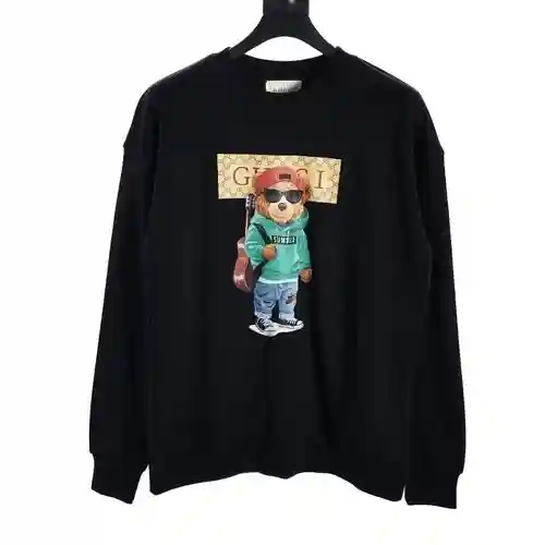 GU*CCI/Gucci Otoño e Invierno Nuevo estilo Guitarra Oso Estampado Manga larga