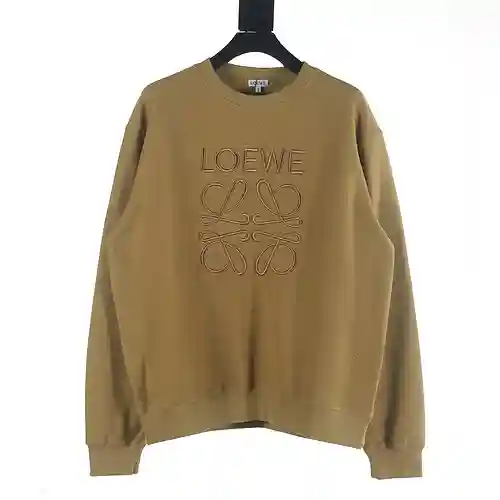 Loe*we/Luo Yiwei 23FW sudadera con cuello redondo y bordado invertido