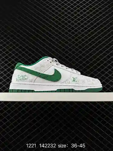 6 Nk SB Dunk Low LV de marca compartida - Green Night Elf Zapatillas casuales bajas personalizadas d