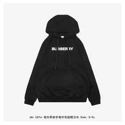 bbr 23Fw sudadera con capucha y estampado de letras de una hilera simple